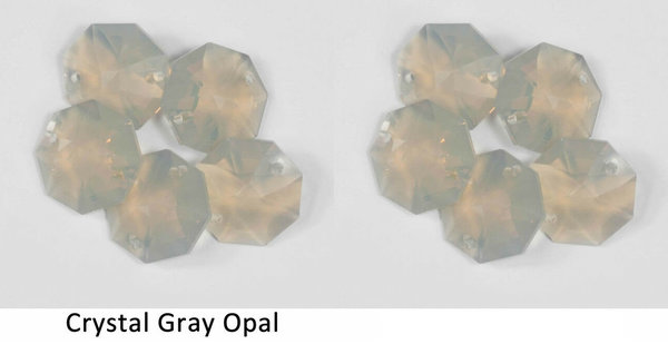 10 Stück Oktagon 14mm crystal grey/opal 1 Loch – Swarovski® STRASS®