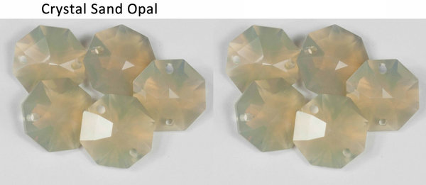 10 Stück Oktagon 14mm crystal sand / opal 2 Loch – Swarovski® STRASS®