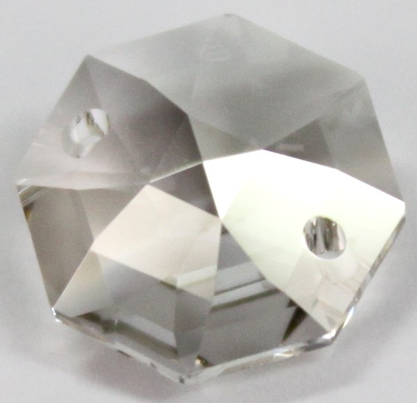 10 Stück Oktagon 14mm crystal silver shade 2 Loch – Swarovski® STRASS®