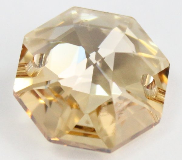 10 Stück Oktagon 14mm crystal golden shadow 1 Loch – Swarovski® STRASS®