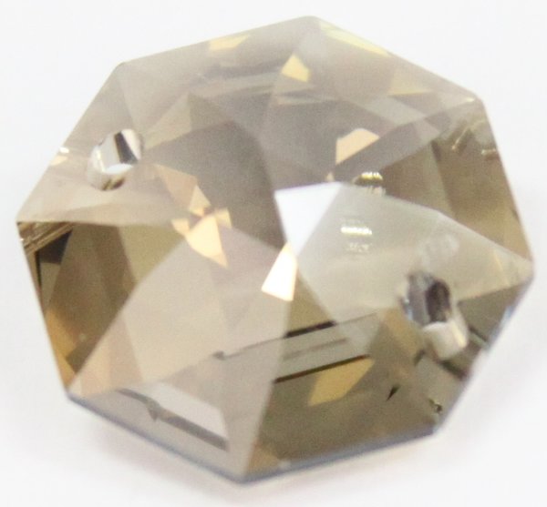 10 Stück Oktagon 14mm crystal golden teak 2 Loch – Swarovski® STRASS®