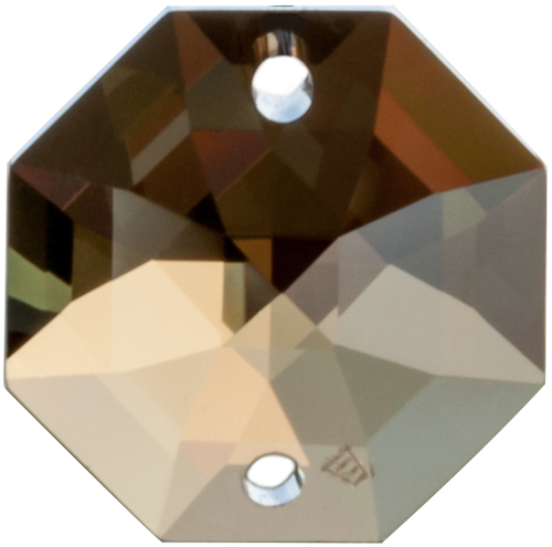 10 Stück Oktagon 14mm crystal bronze shade 2 Loch – Swarovski® STRASS®