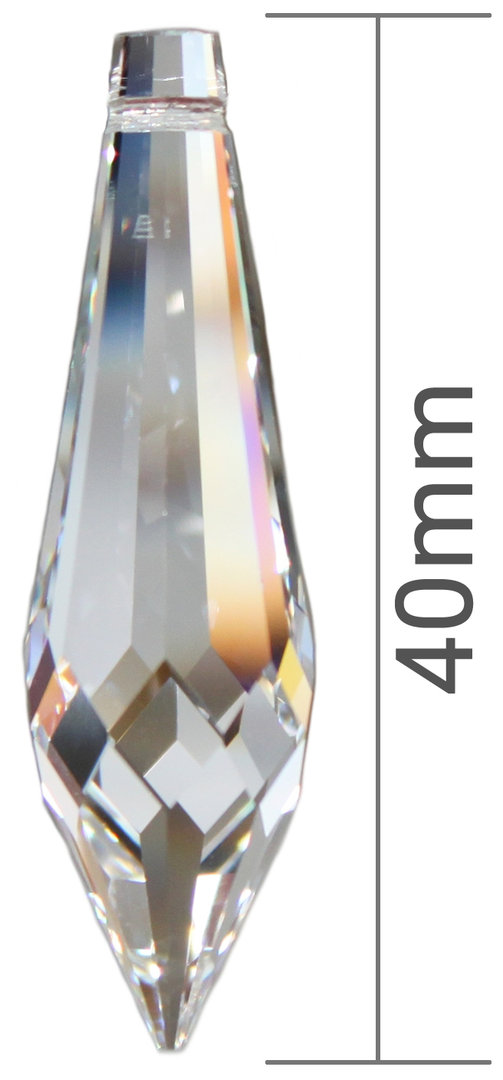Swarovski® STRASS® Kristall Glas Facetten Zapfen 40mm klar