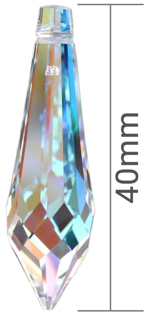 Swarovski® STRASS® Kristall Glas Facetten Zapfen 40mm aurore boreale