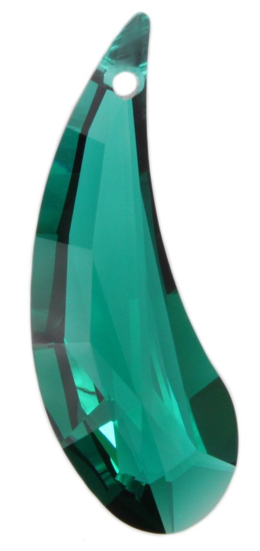 Swarovski® STRASS® Kristall Glas FAIRY WING 38mm dunkelgrün / emerald