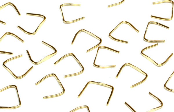 50 clips - schlicht -  gold plattiert 11mm