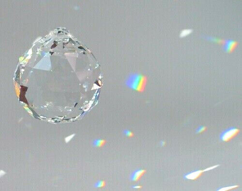10 Stück Kristall Glas Kugel 30mm - facettiert - 30% PbO Bleikristall