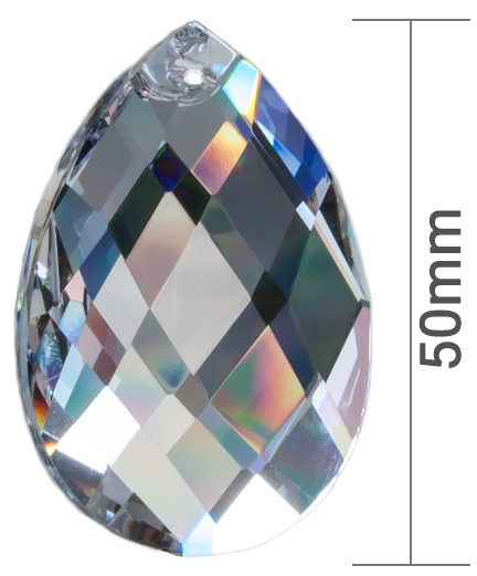 Kristall Glas Tropfen Raute 50mm - 30% PbO Bleikristall