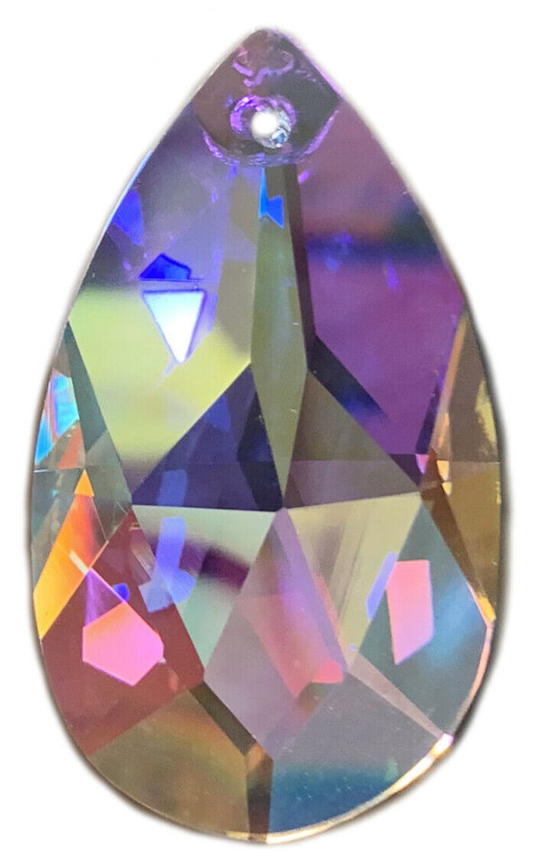 Kristall Glas Tropfen Facette AB Aurora Borealis 50mm - 30% PbO Bleikristall