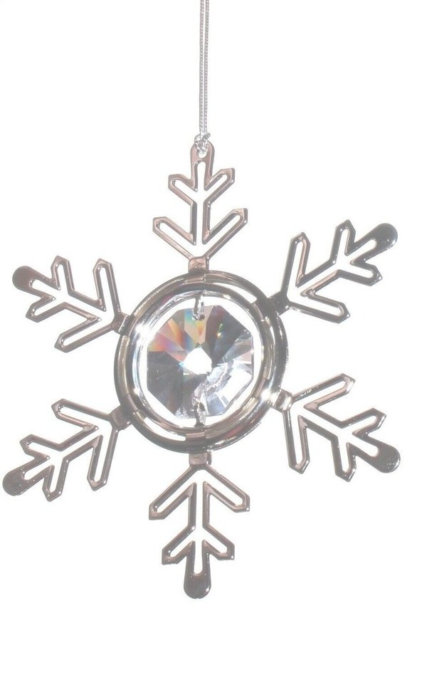 Weihnachtsbaumschmuck Schneeflocke silver plated  Made with Spectra® Crystal