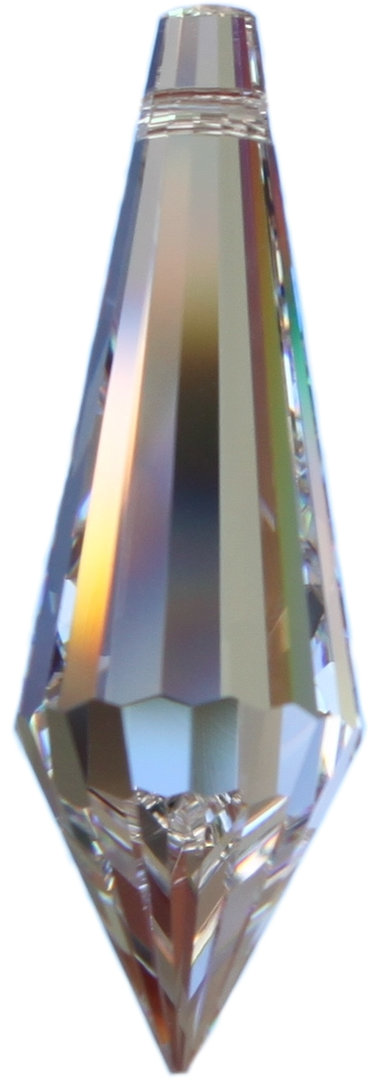 6 Stück Facette Zapfen spitz Prisma 38mm 30% PbO Bleikristall