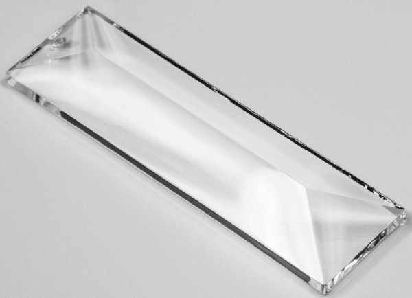 4 Stück Baguette Prisma 76mm 1-Loch 30% PbO Bleikristall