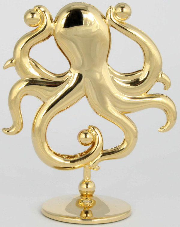 Deko Figur Octopus MADE WITH SWAROVSKI ELEMENTS 24k gold plated