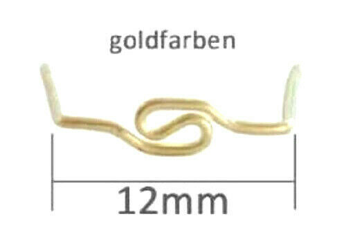 50/100 Stück Haken Snake Clip messing goldfarben 12mm