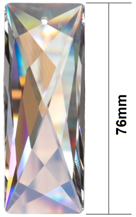 Swarovski® STRASS® Kristall Glas RECTANGULAR 76mm 1-Loch