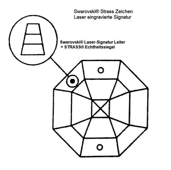 5 Stück Oktagon 22mm klar 1 Loch – Swarovski® STRASS®
