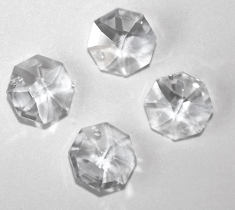 10 Stück Oktagon 14mm crystal silver clear 1 Loch – Swarovski® STRASS®