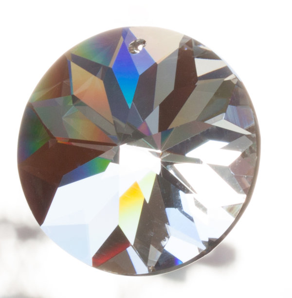 Kristall Glas Sonne 40mm mit 3 runden 14mm Oktagons 30% PbO Bleikristall