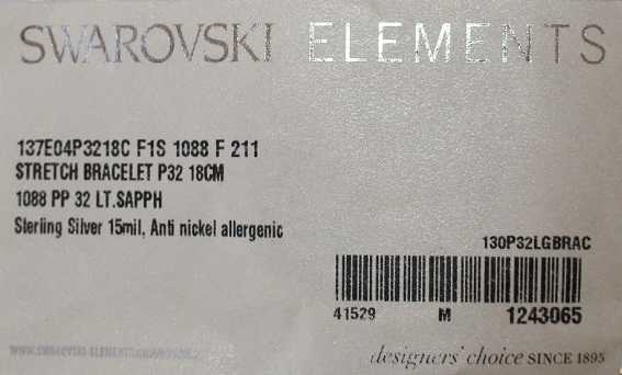Swarovski® ELEMENTS® Crystal Stretch Armband light sapphire