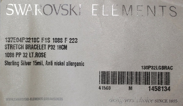 Swarovski® ELEMENTS® Crystal Stretch Armband light rose 18cm