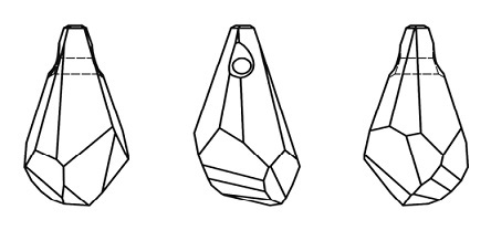 4x Swarovski® ELEMENTS® Pendant Schmuck Anhänger Polygon Drop 17mm rosaline