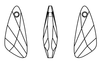 2x Swarovski® ELEMENTS® Pendant Schmuck Anhänger Wing 23mm aurore boreale