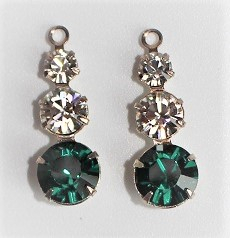 Paar Swarovski® Schmuck Anhänger 3er Set Sterling Silver Emerald + crystal clear