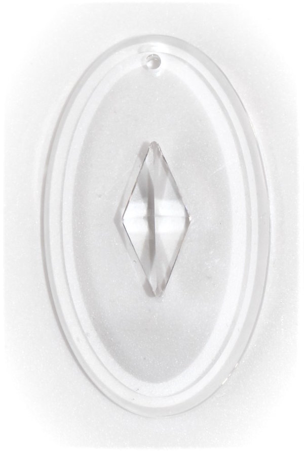 Kristall Glas Behang oval Ellipse 50mm - Jugendstil