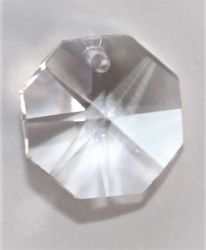 50 Stück Kristall Glas Sonne Oktagons 14mm 1-Loch 30% PbO Bleikristall