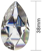 4x Kristallglas Tropfen Facette 38mm - SPECTRA® Crystal Swarovski®